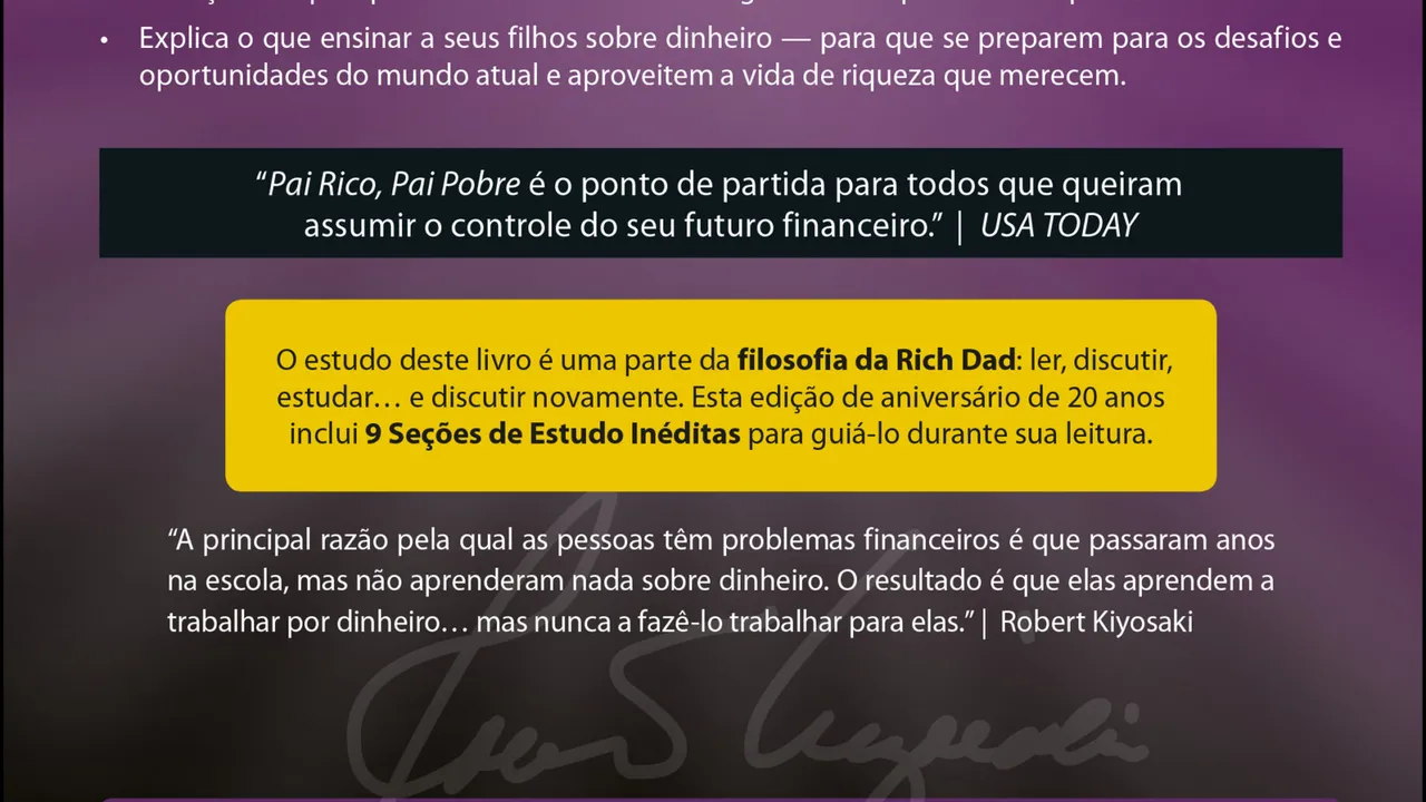 Incrível Resumo de Pai Rico, Pai Pobre: Lições Para Sua Liberdade